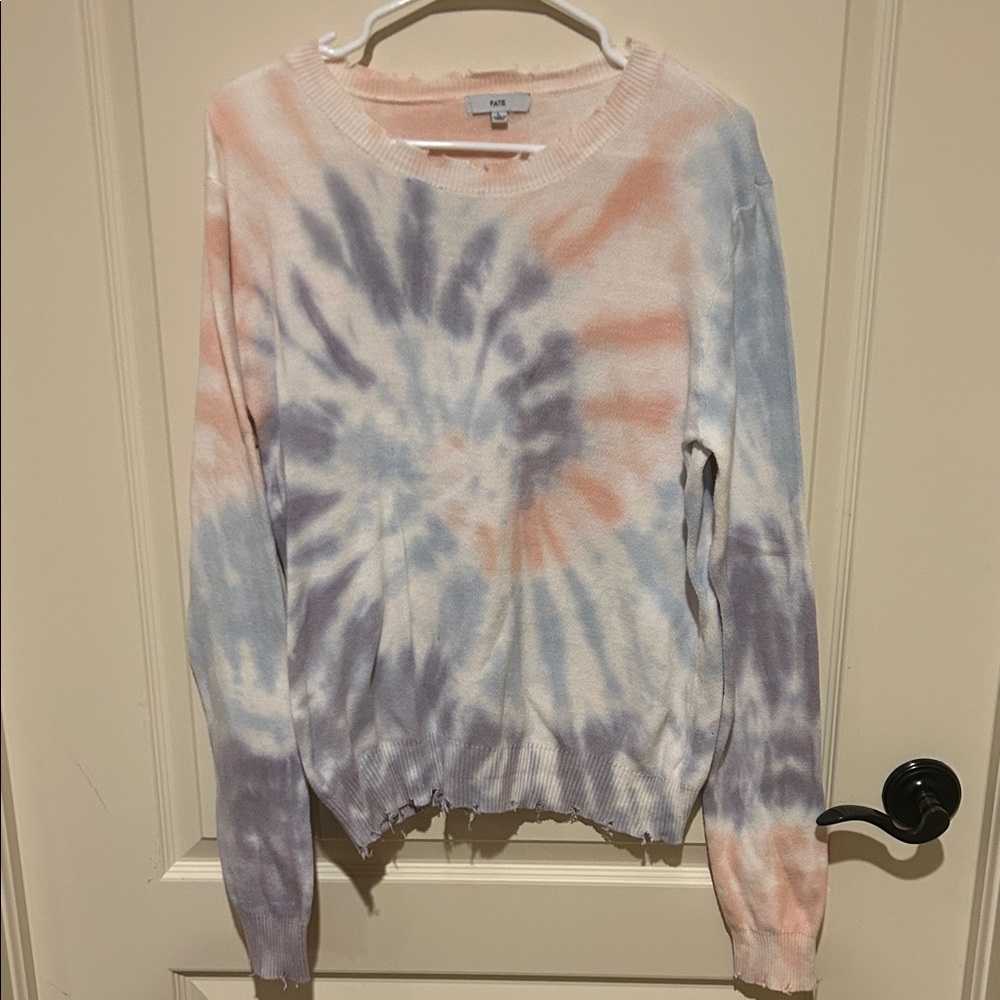 Fate Tie-Dye Crew Neck Sweater - Pink, Blue, Purple
